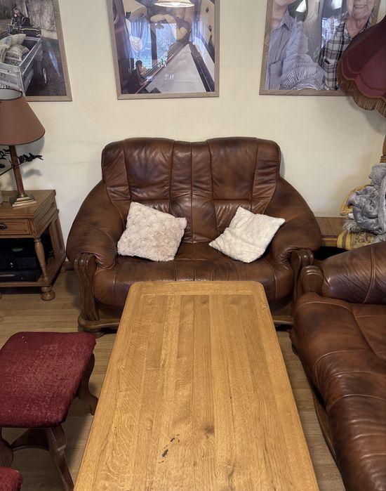 Kanapa brazowa  komplet