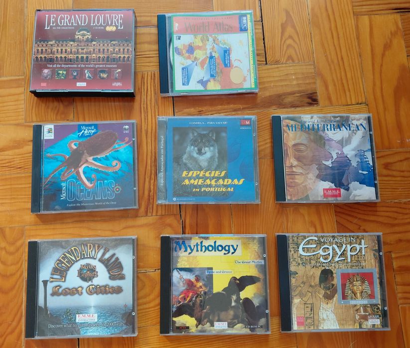 Conjunto de cd-rom anos 90