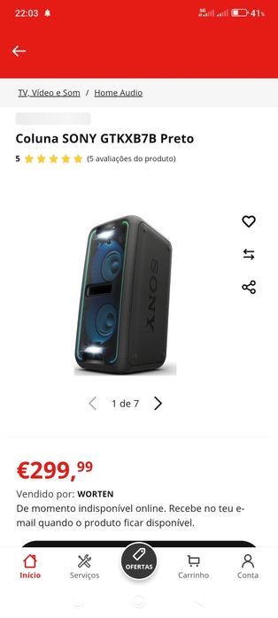 Vendo coluna sony  XB7