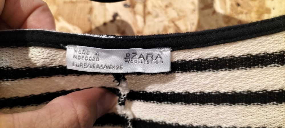 Vestido de riscas com manga 3/4 da zara