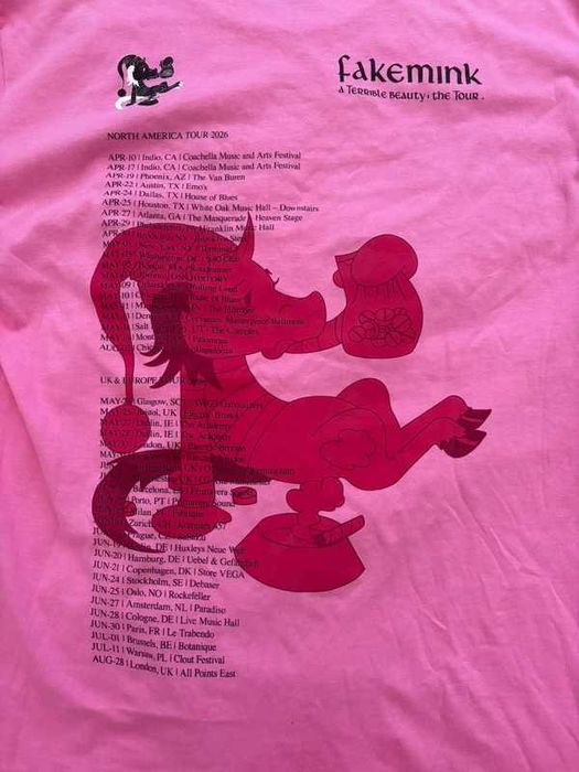 fakemink a terrible tour merch tshirt футболка