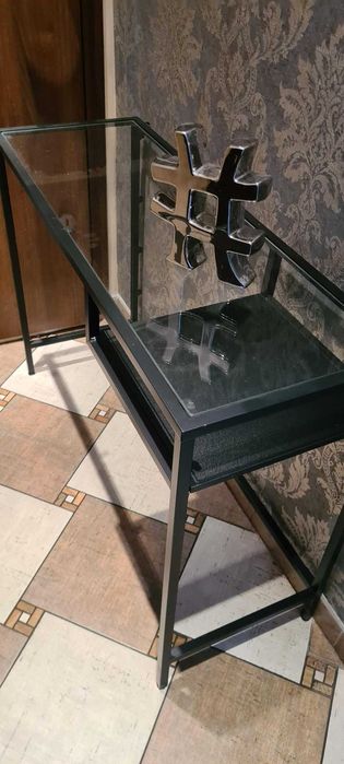 Toaletka konsola szkło hartowane z półką 100 dł, 36 szer, 74 wys.