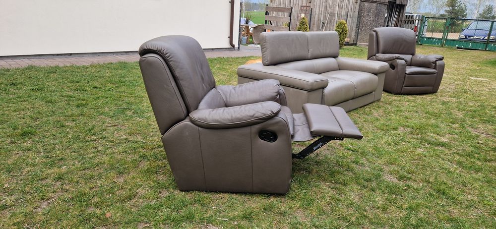 Skórzane fotele z relaxem