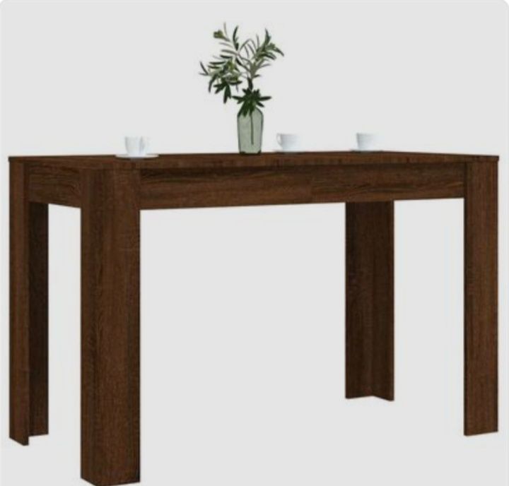 Mesa jantar 120x60x76 cm derivados de madeira carvalho castanho