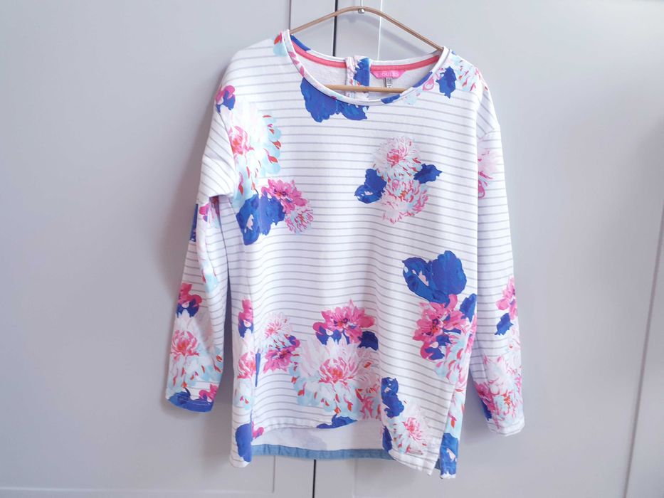 Biała bluzka w kwiaty bluza Joules 38 40