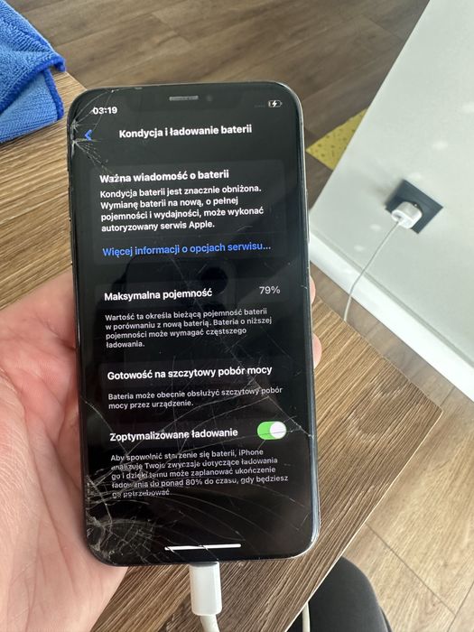 Iphone X zbity  ekran