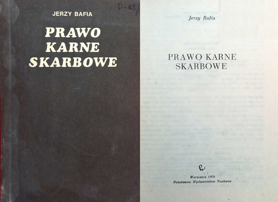 478 Jerzy Bafia Prawo Karne Skarbowe Warszawa 1978