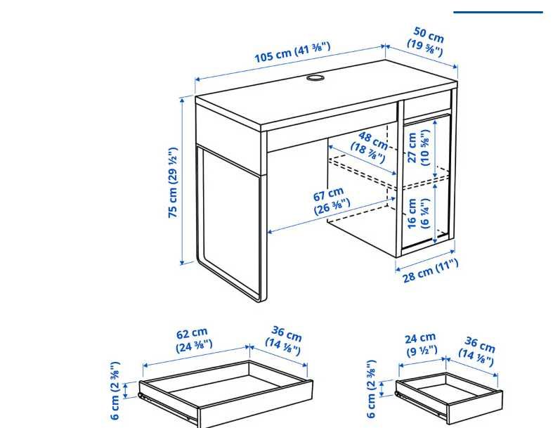 Secretária Ikea Micke Pret-cast nova