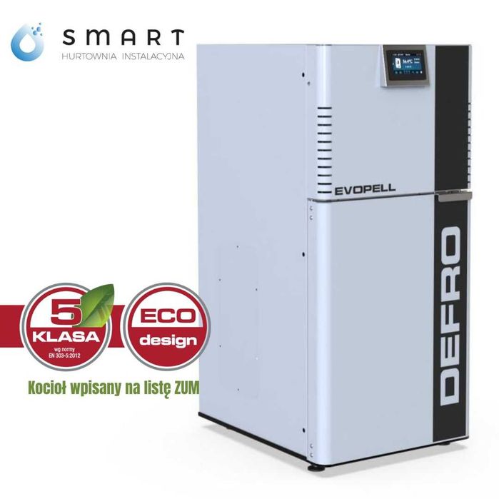Kompaktowy kocioł na pellet Defro Evopell 8kw - wpisany na listę zum