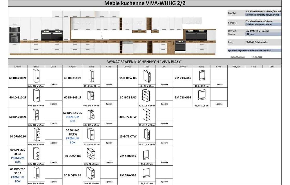 Meble kuchenne Nowoczesna kuchnia VIVA systemowa modułowa MDF POŁYSK