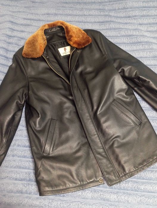 Чоловіка шкіряна дублянка Мужская кожаная дубленка