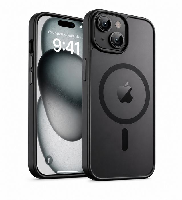 Etui iPhone 15 | Wytrzymałe | NOWE | Czarne Eleganckie | MagSafe