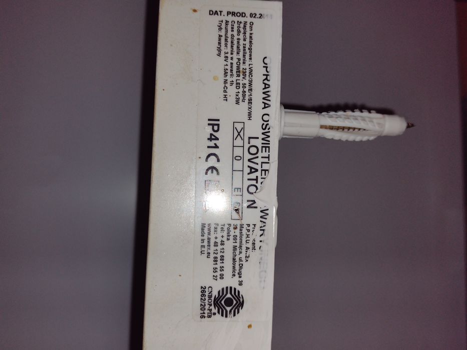 Oprawa LOVATO N LED 3W 370lm (opt. otwarta) 1h dwuzadaniowa AT biała