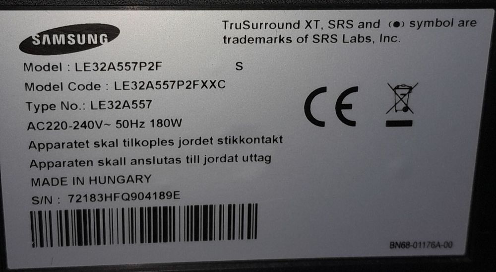 TV SAMSUNG LE32A557P2F - 80CM - 32 Polegadas