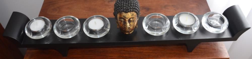 Base para 6 teelights com Busto de Buda