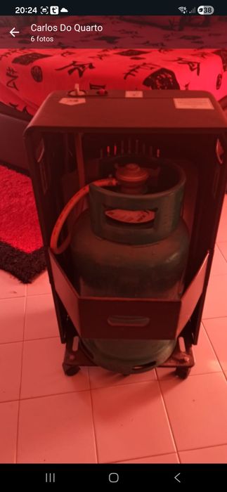 Aquecedor a gás com duas garrafas