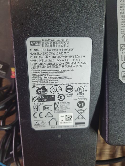 Блок питания зарядное зарядка Asus Lenovo Toshiba 120w ориг