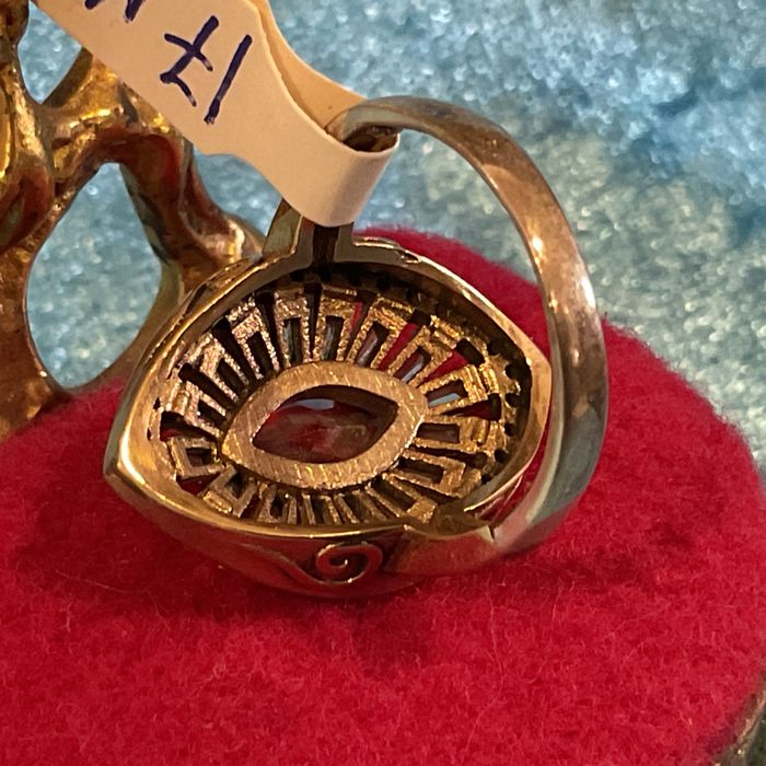 Anel senhora prata 925 com banho ouro t,17 m