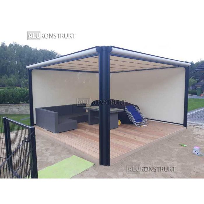 Pergola FIT Wolnostojąca 400x400 Grafit Oświetlenie LED z napędem