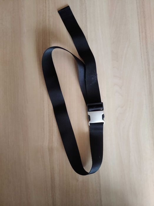 Пояс чорний текстильний з пряжкою, 110 см