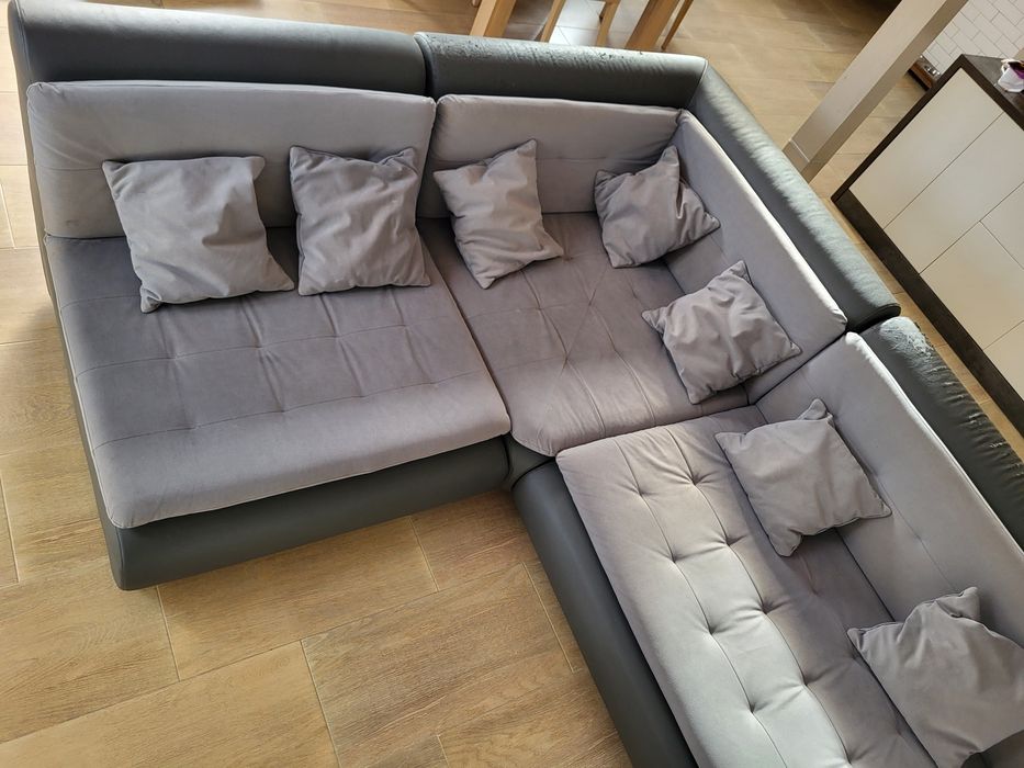 narożnik szary kanapa