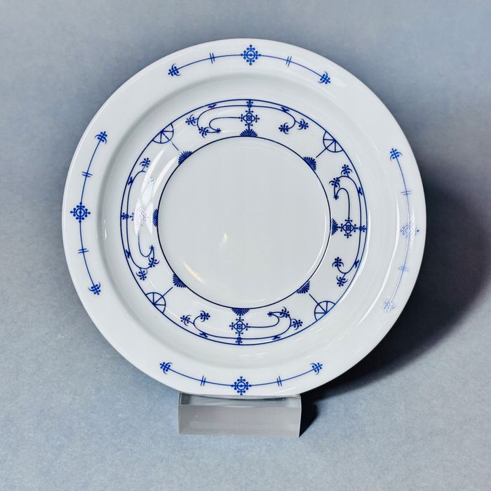 piękny talerzyk spodek porcelanowy wzór słomkowy indisch blau