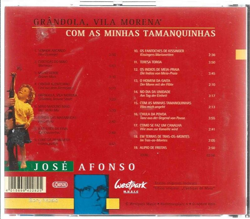 José Afonso	- - - - -		Grândola ... + Com as Minhas Tamanquinhas	- 	CD