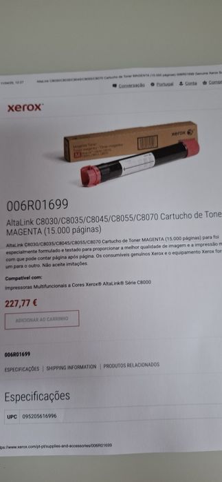 Cartuchos para xerox altalink C8035