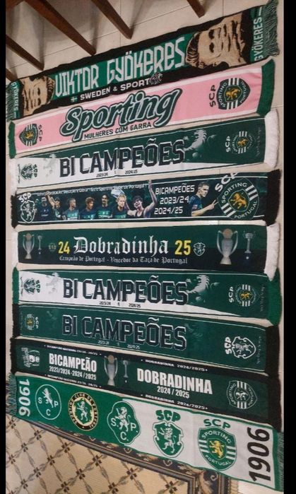 Varios cachecois do Sporting