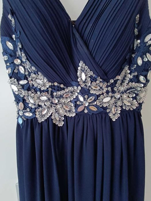 Suknia granatowa długa roz 40