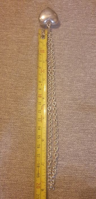 Fio de prata com pendente em  coração