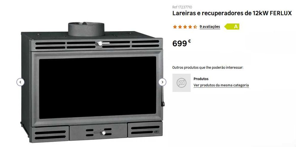 Recuperador de calor a lenha ventilado 12kW