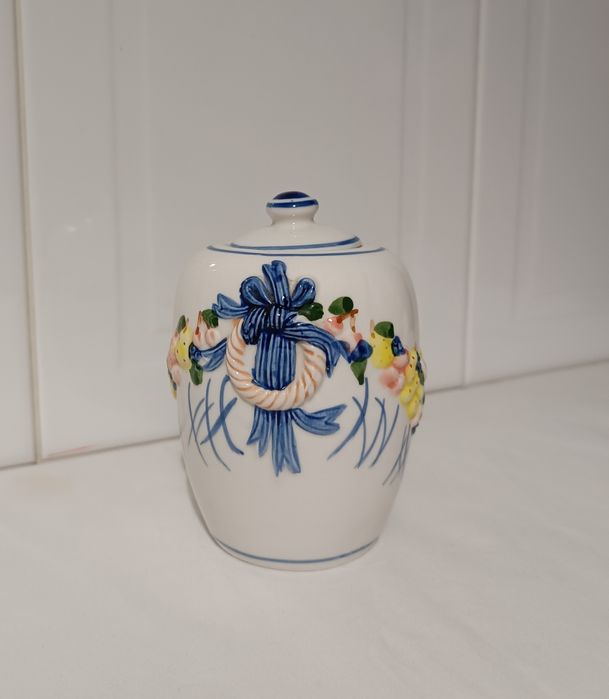 Potes Porcelana. Motivos Uvas e frutas. Como Novo