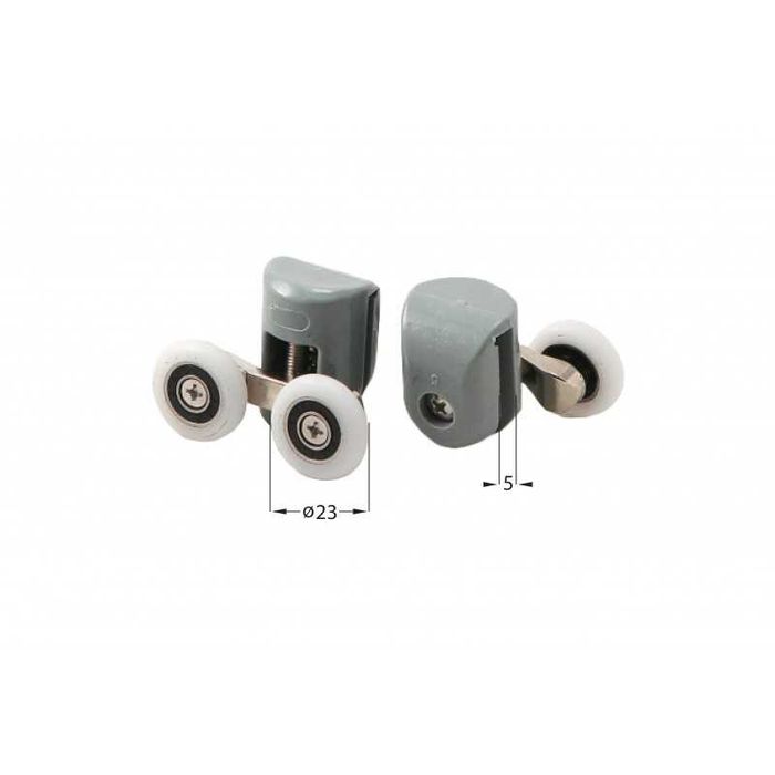 Deante rolki górne podwójne do szyby 5mm - FI 23mm