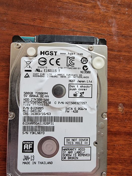 Жесткий диск Hdd HHST 500gb