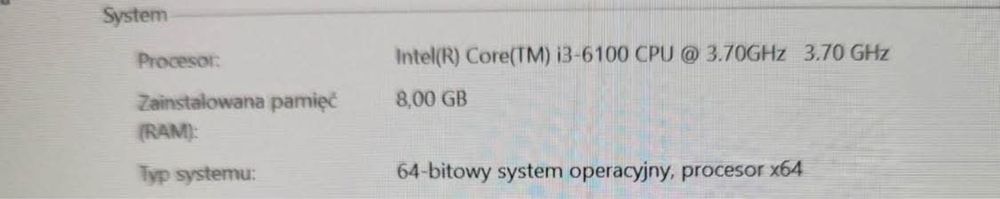 Dell Vostro 3667 i3-6100 3.7GHz 8GB 256GB SSD Windows 10 Professional Office 2016 Professional Plus