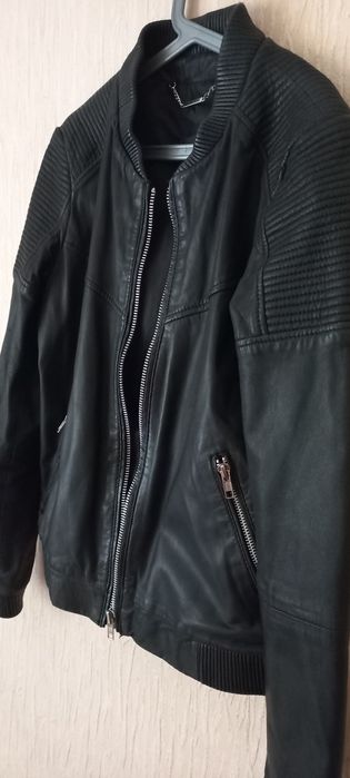 Шкіряна куртка бомбер mango