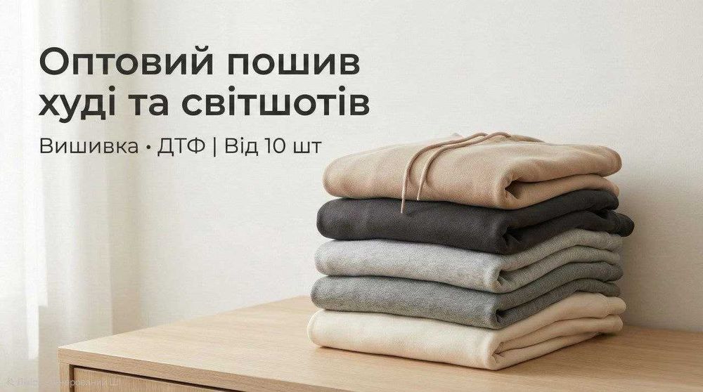 Оптовий пошив трикотажу | ДТФ + Вишивка