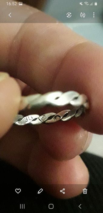 Srebrna plecionka obrączka