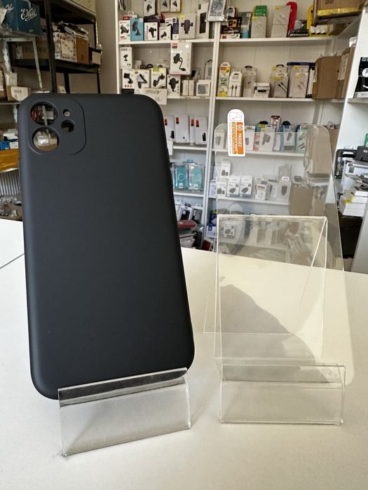 Szkło hartowane + etui silikonowe czarne do IPHONE 11