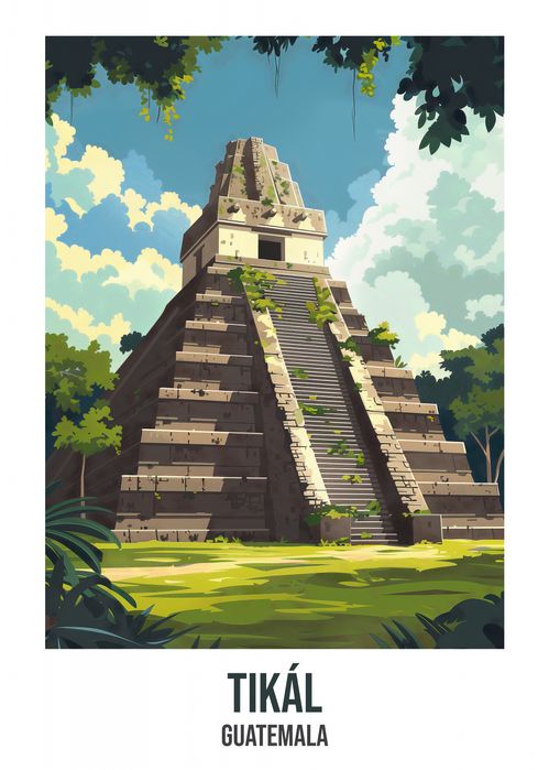 Plakat 50x70cm Tikl, Guatemala