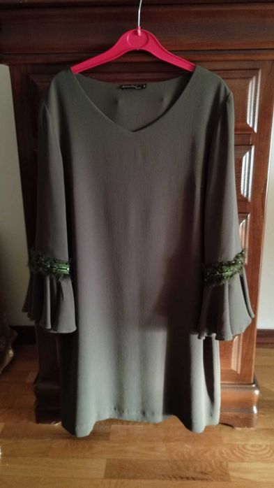 Vestido verde com manga