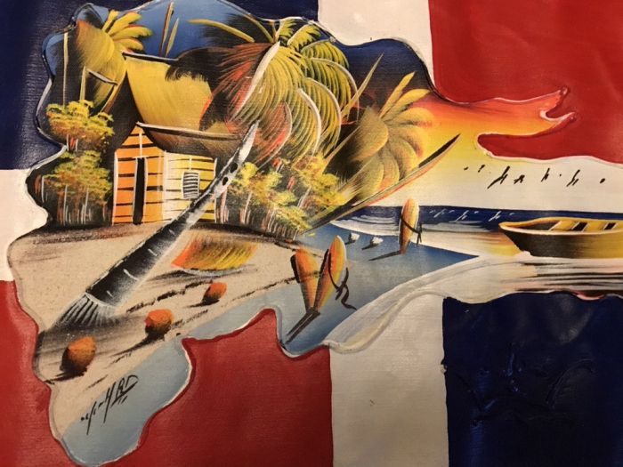 Tela da República Dominicana 75x32 cm