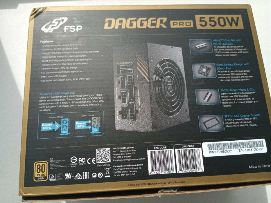Gold 550w fdp sfx бж для itx mini micro збірок: 4 000 грн ...