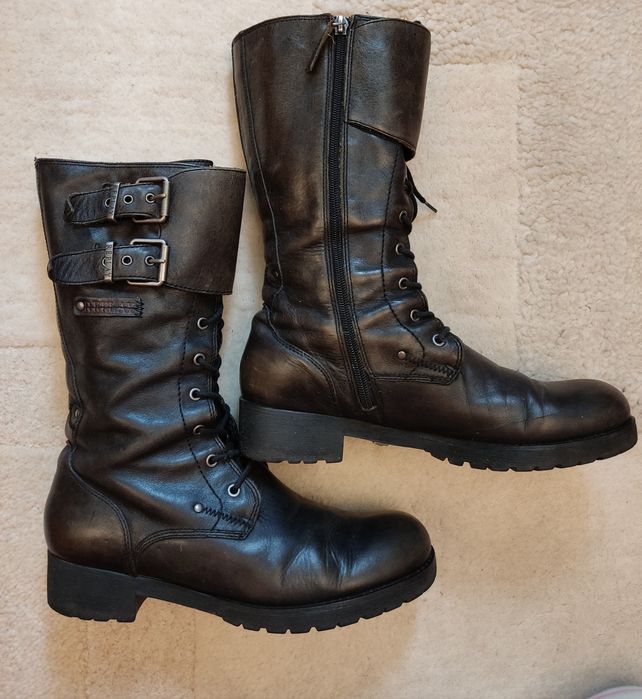 Skórzane trapery glany Replay, rozmiar 41