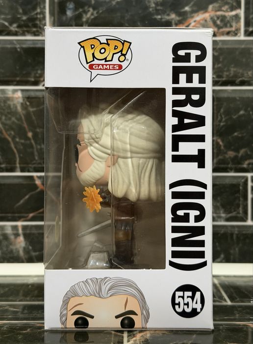 Funko Pop! Geralt (Igni) 554 Witcher 3 GameStop Glows in the dark