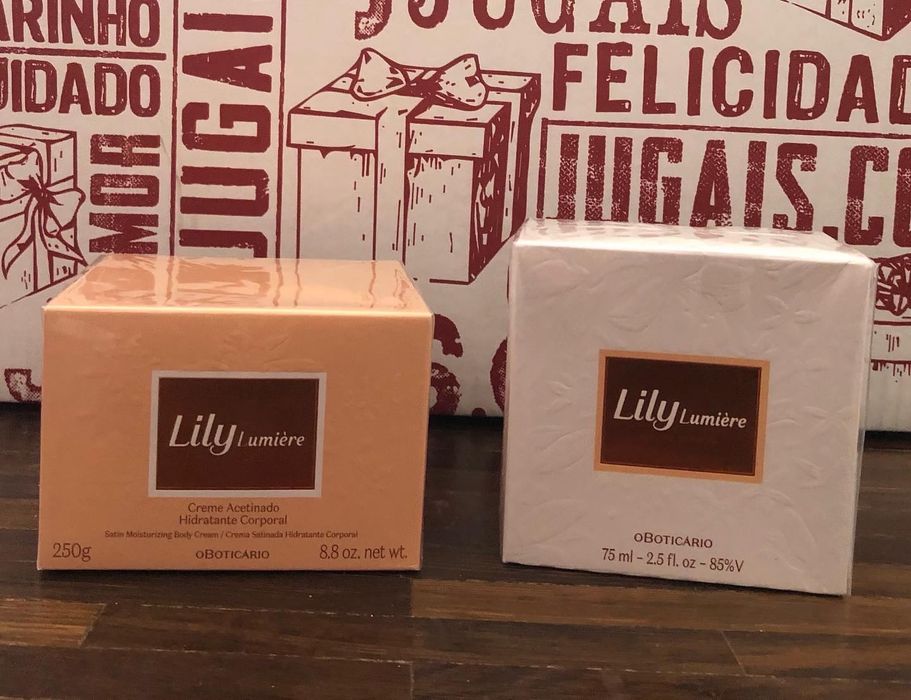 Eau de parfum lily e creme acetinado lily e lily lumière