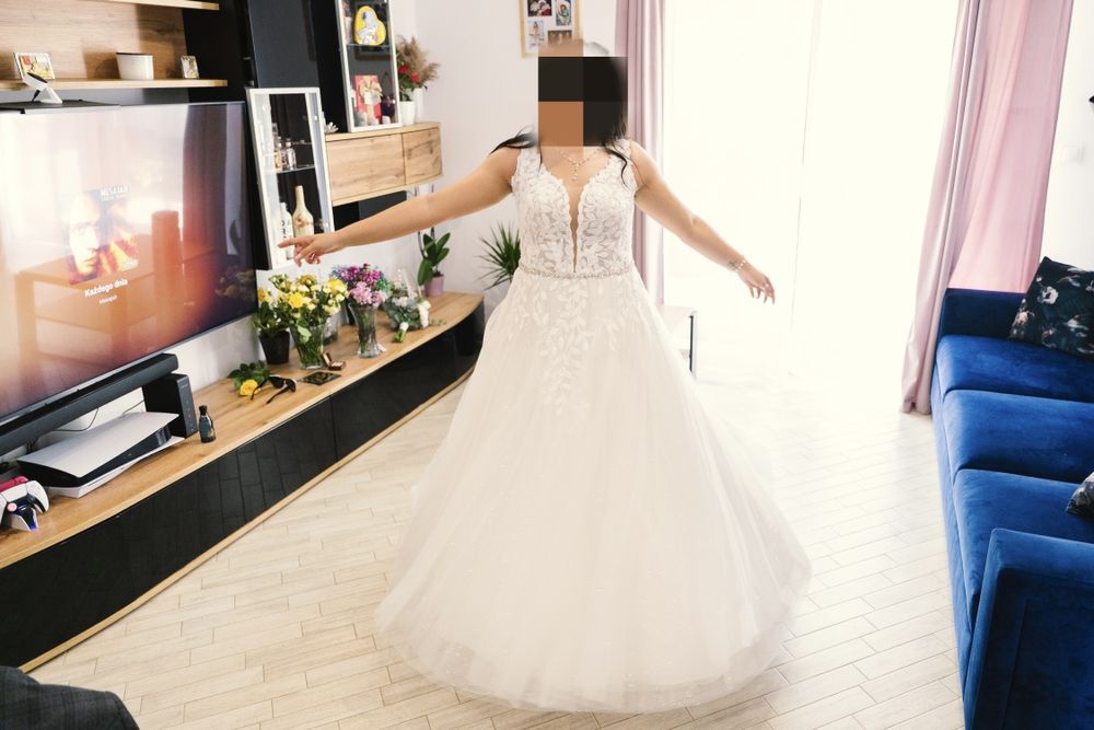 Suknia ślubna, ecru L/XL