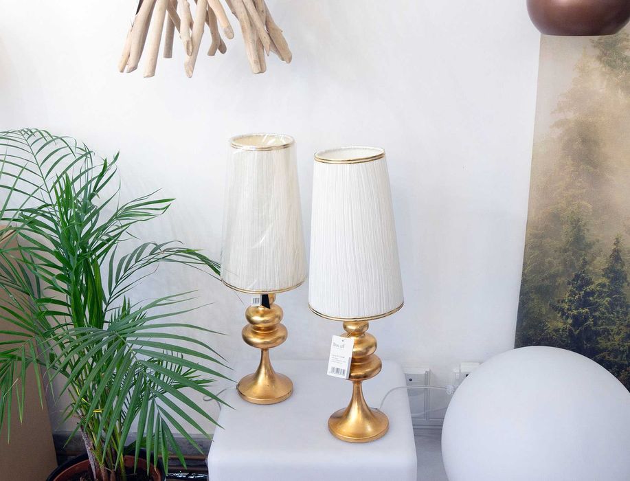 ALMA TL1 Ideal Lux Lampa stołowa złota z abażurem