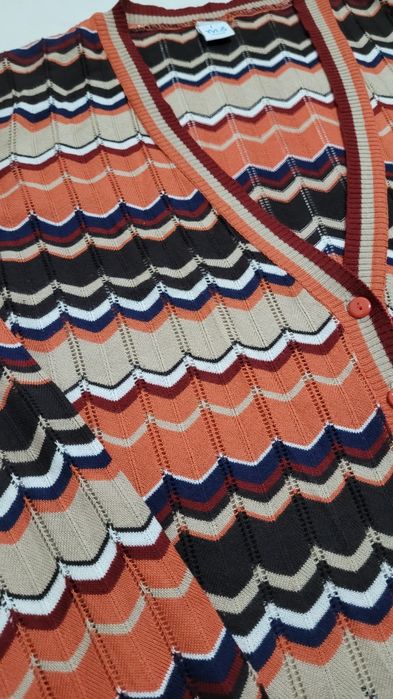 Unikat - kardigan retro chevron / styl lat 70